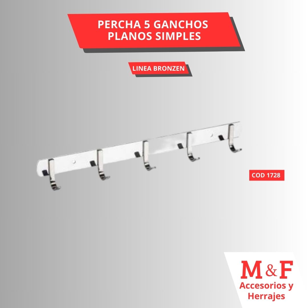 Percha 5 Ganchos Planos Simples 